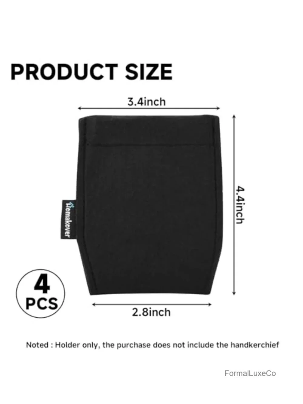 2mm Felt Pocket Square Card Holder for Men's Suits, 2 Pack Black Dark Gray,